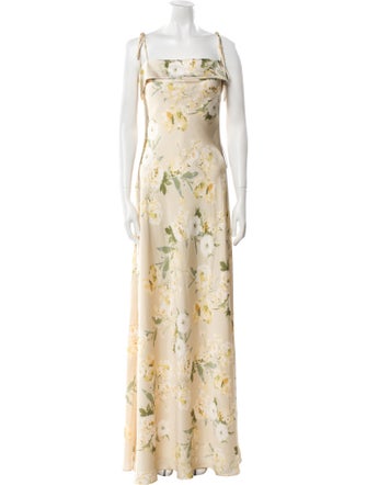 Jenny Yoo Floral Print Long Dress