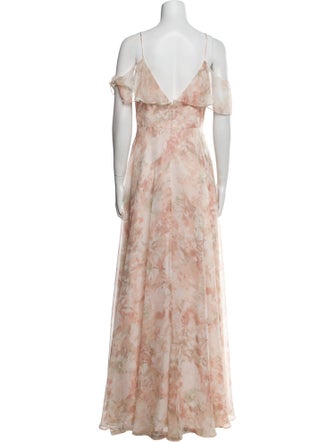 Jenny Yoo Floral Print Long Dress