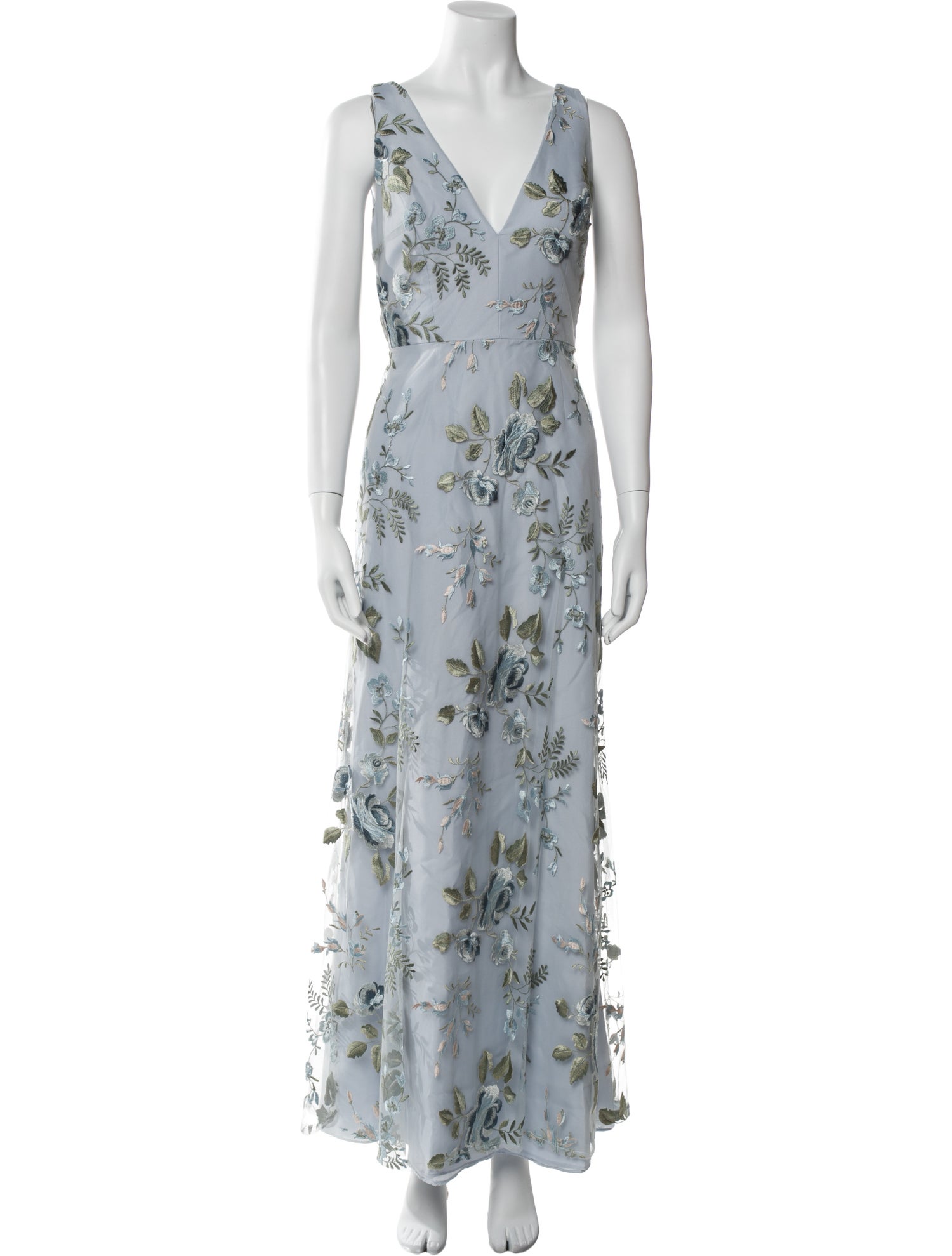 Jenny Yoo Floral Print Long Dress