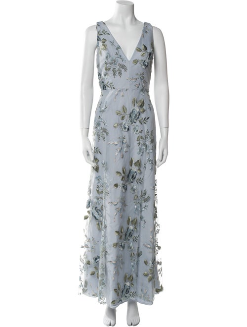 Jenny Yoo Floral Print Long Dress