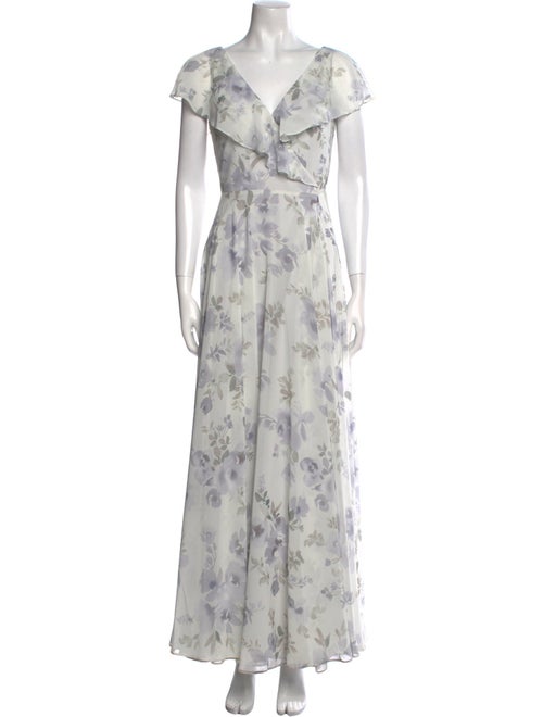 Jenny Yoo Floral Print Long Dress