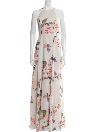 Jenny Yoo Floral Print Long Dress