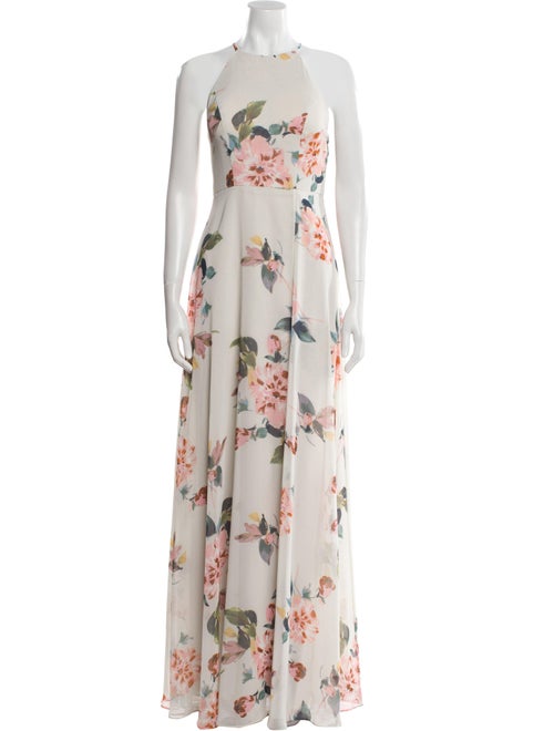 Jenny Yoo Floral Print Long Dress