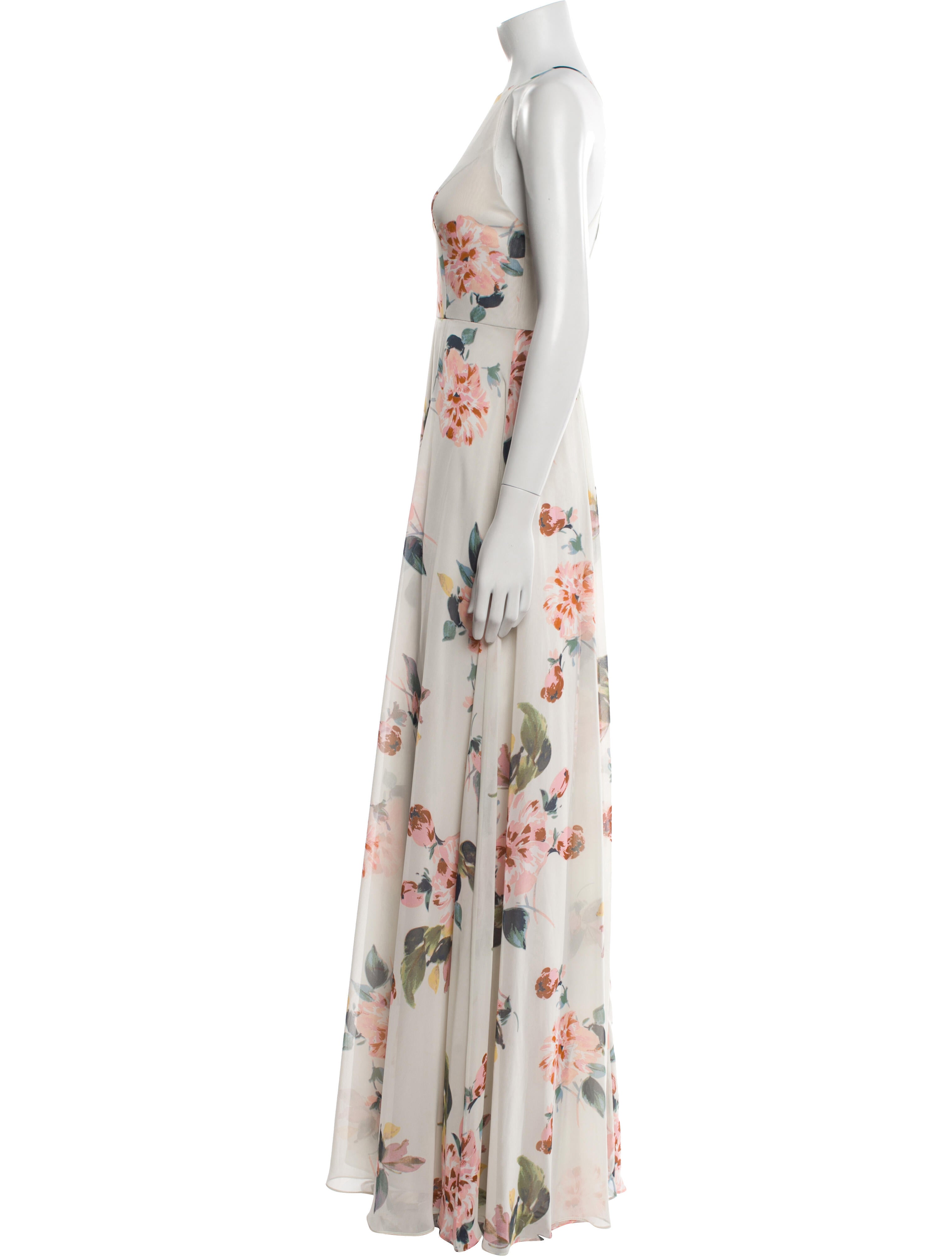 Jenny Yoo Floral Print Long Dress