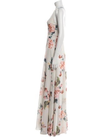 Jenny Yoo Floral Print Long Dress