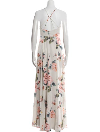 Jenny Yoo Floral Print Long Dress