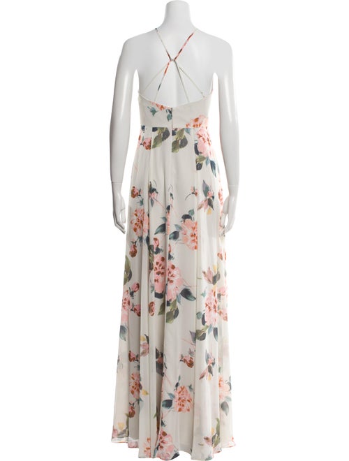Jenny Yoo Floral Print Long Dress