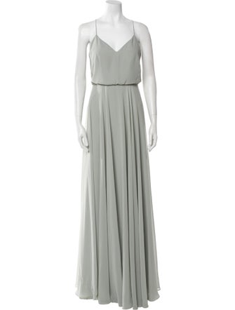 Jenny Yoo V-Neck Long Dress