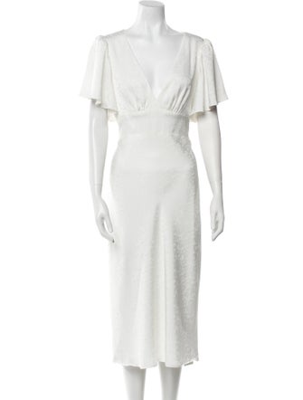 Jenny Yoo V-Neck Midi Length Dress