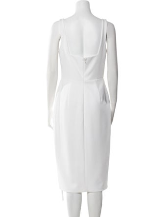 Jenny Yoo Square Neckline Midi Length Dress