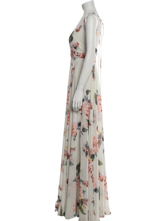 Jenny Yoo Floral Print Long Dress
