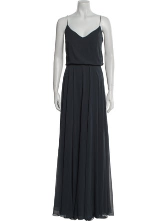 Jenny Yoo V-Neck Long Dress
