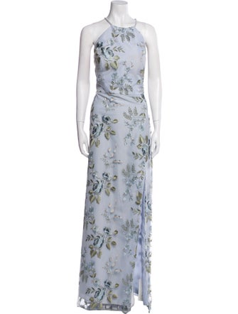 Jenny Yoo Floral Print Long Dress