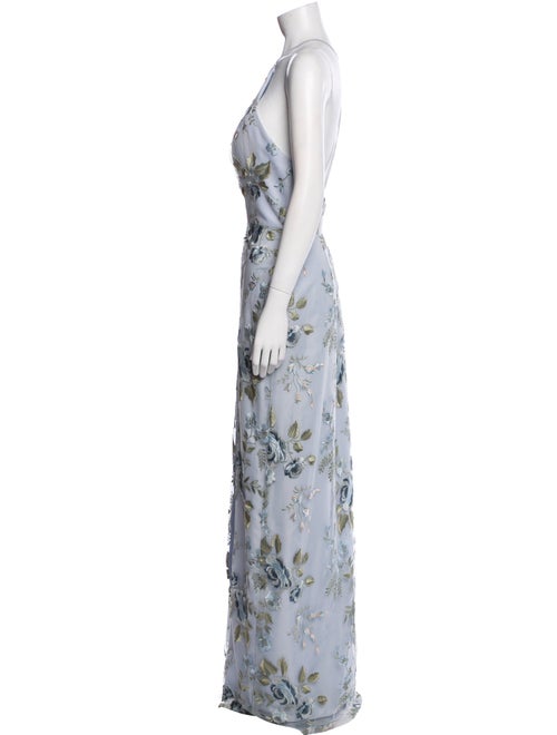 Jenny Yoo Floral Print Long Dress