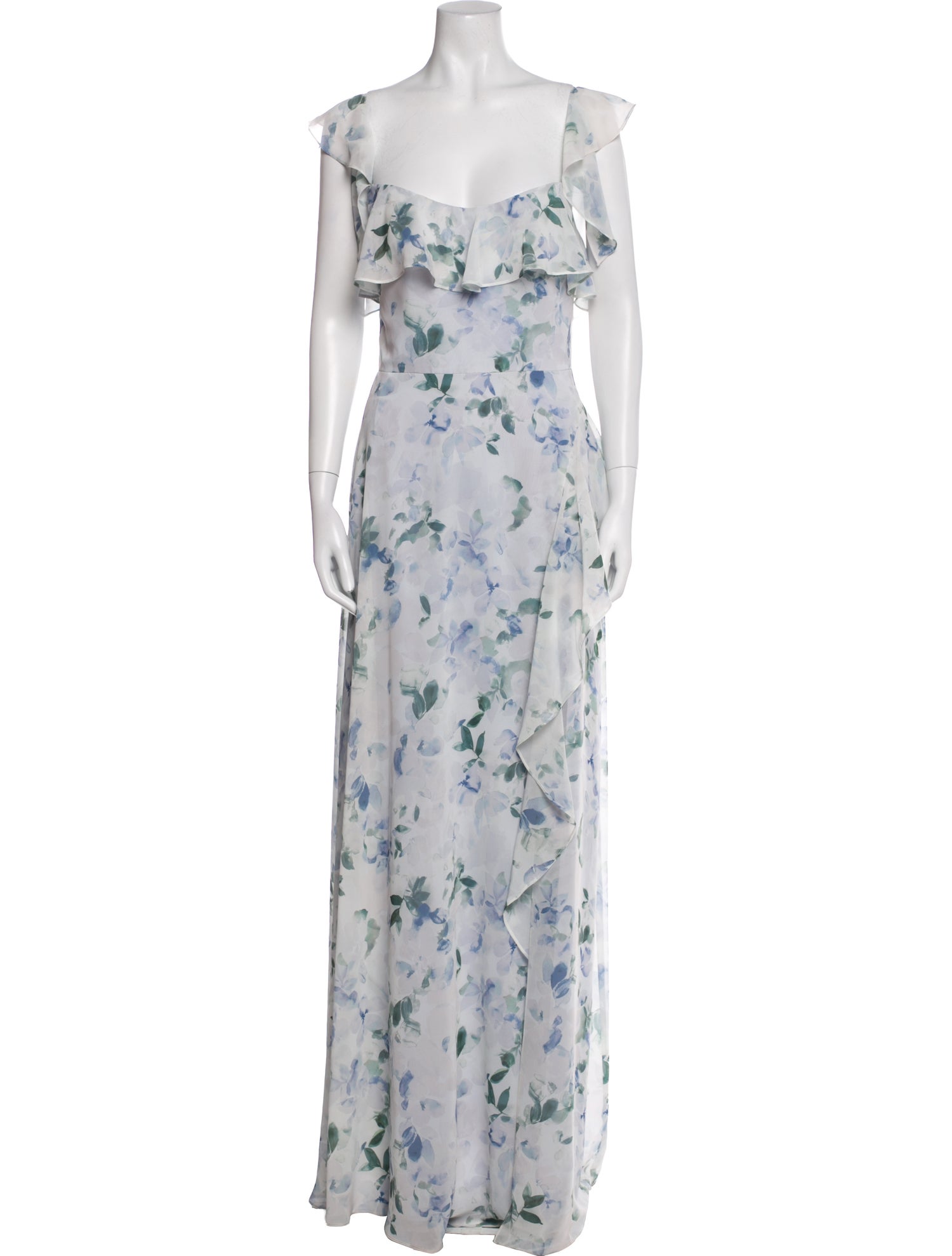 Jenny Yoo Floral Print Long Dress w/ Tags