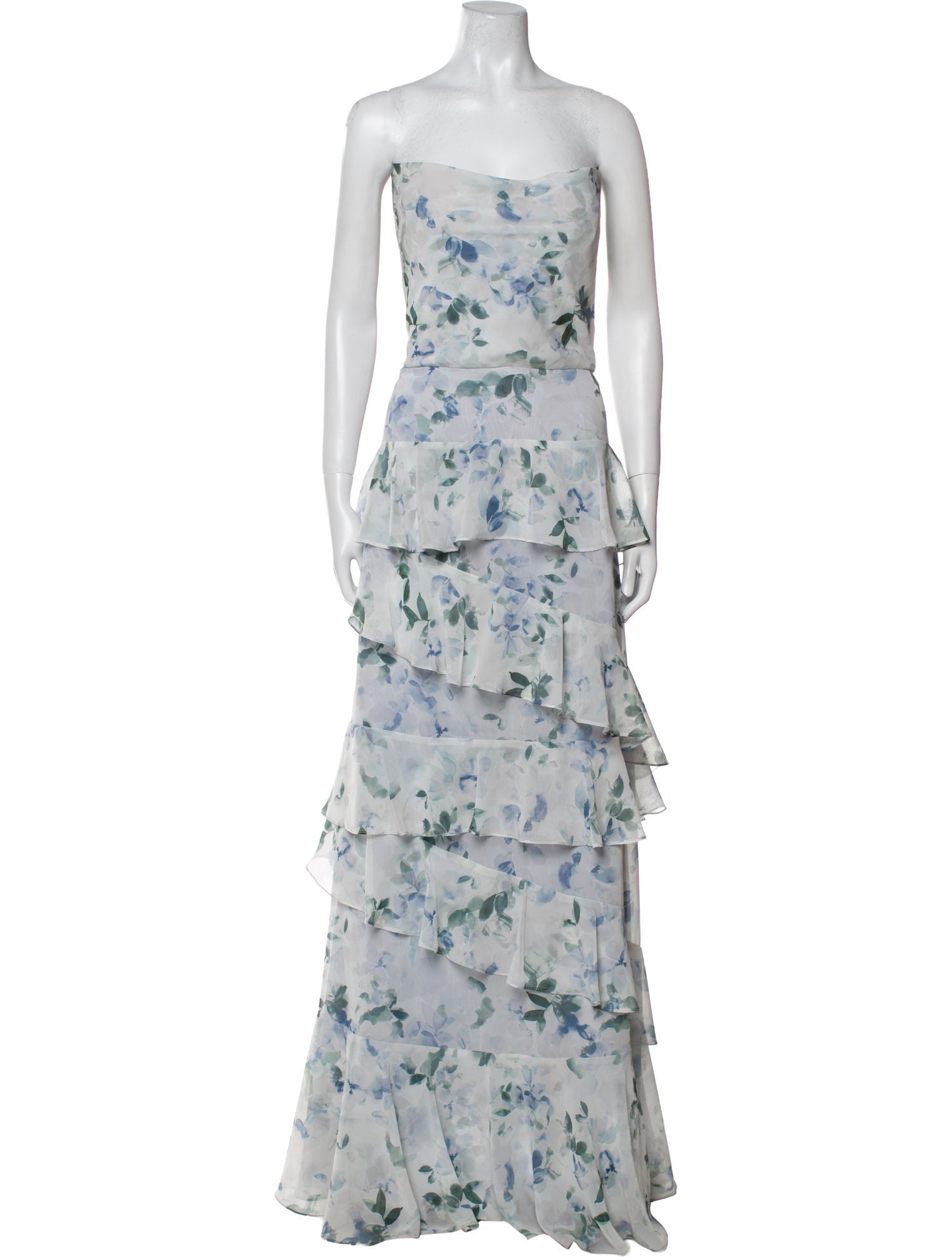Jenny Yoo Floral Print Long Dress w/ Tags