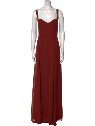 Jenny Yoo Square Neckline Long Dress