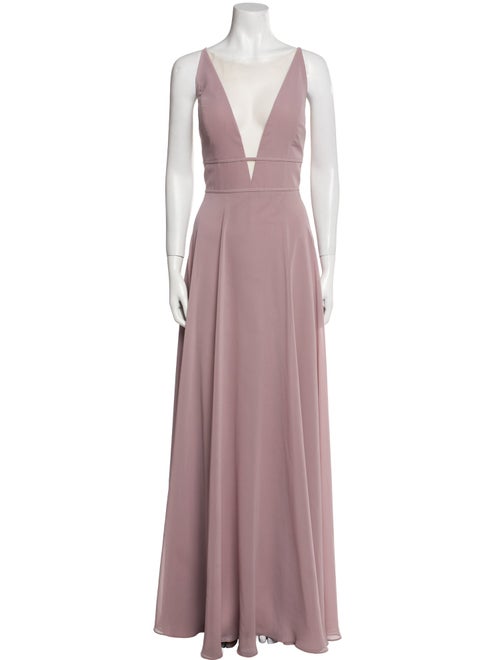 Jenny Yoo Plunge Neckline Long Dress