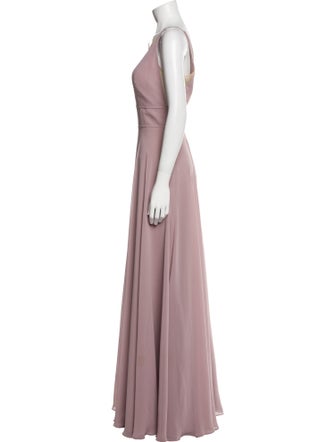 Jenny Yoo Plunge Neckline Long Dress