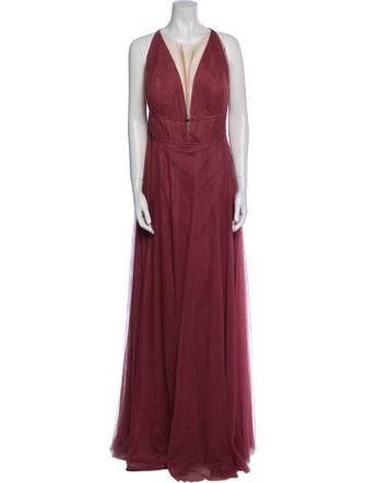 Jenny Yoo V-Neck Long Dress