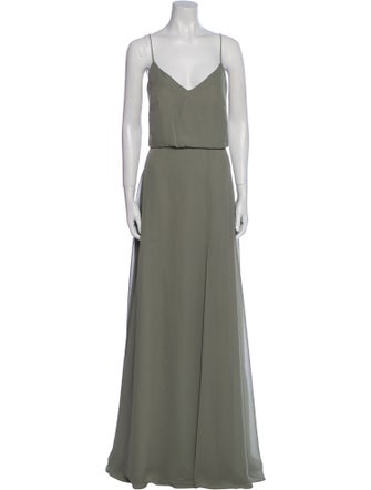 Jenny Yoo V-Neck Long Dress