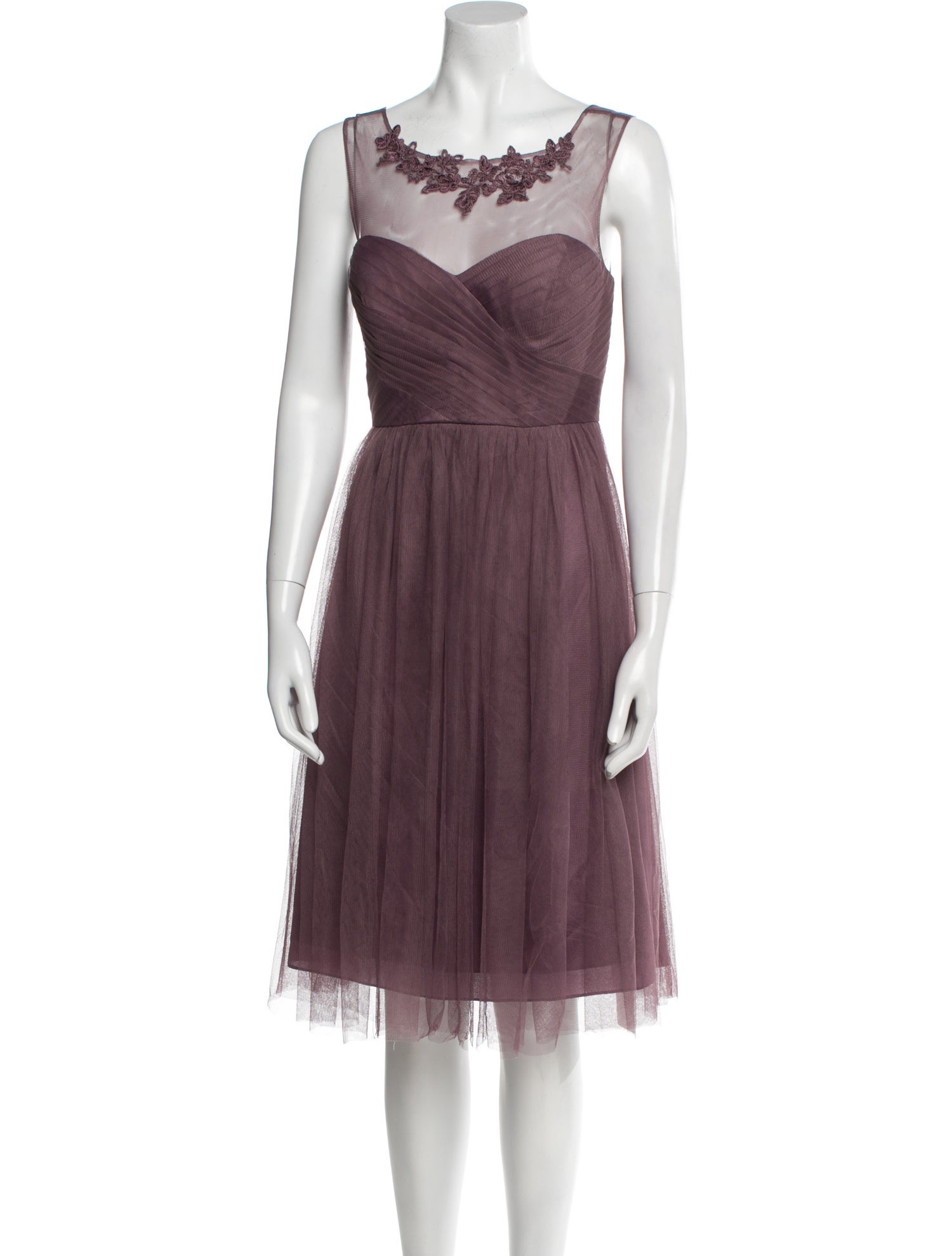 Jenny Yoo Scoop Neck Midi Length Dress