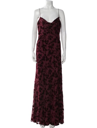 Jenny Yoo Floral Print Long Dress