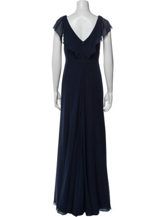 Jenny Yoo V-Neck Long Dress