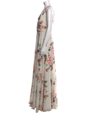 Jenny Yoo Floral Print Long Dress