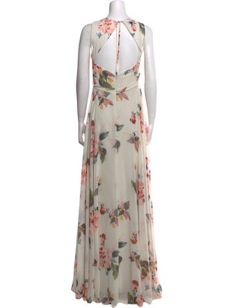 Jenny Yoo Floral Print Long Dress
