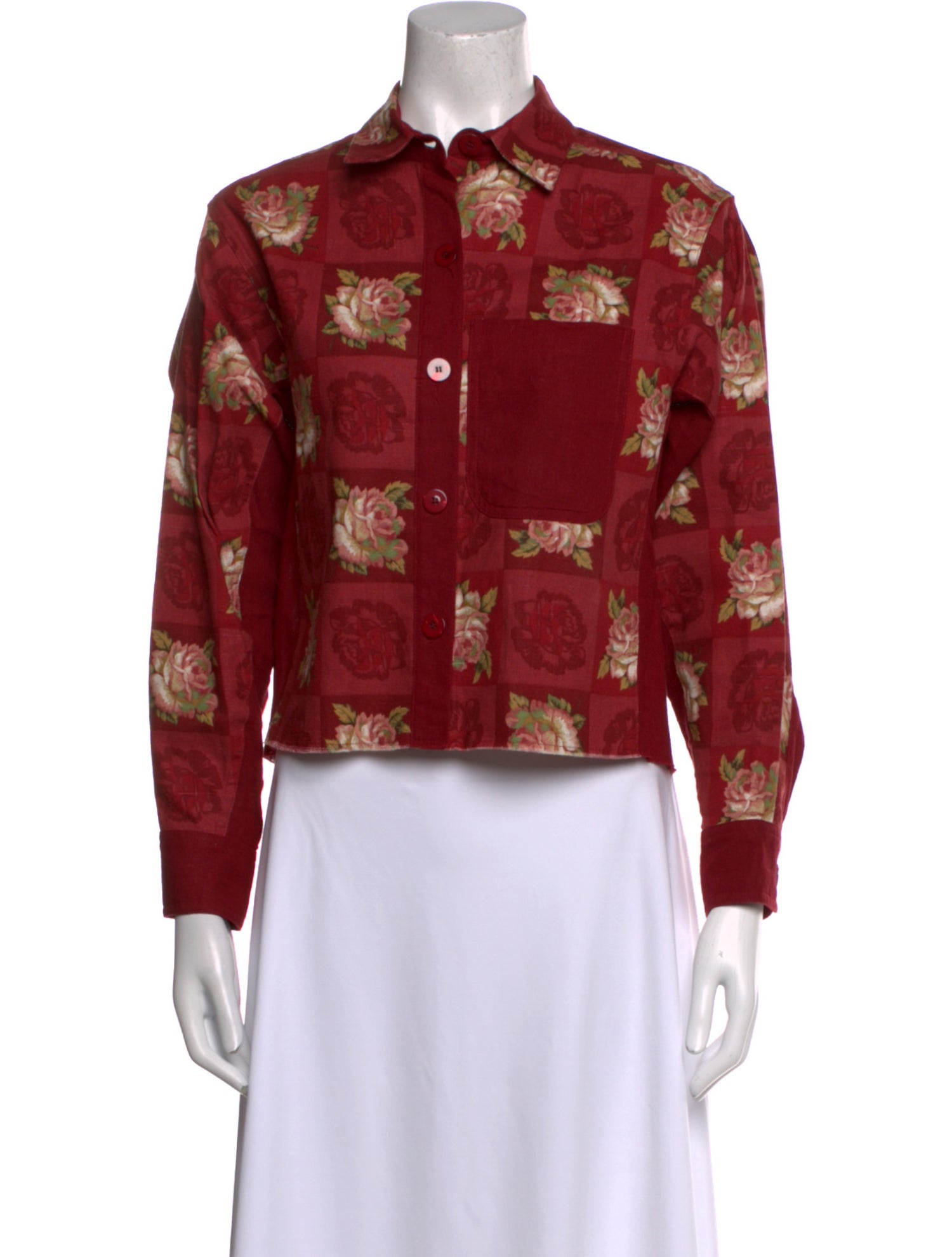 Jess Meany Floral Print Long Sleeve Button-Up Top