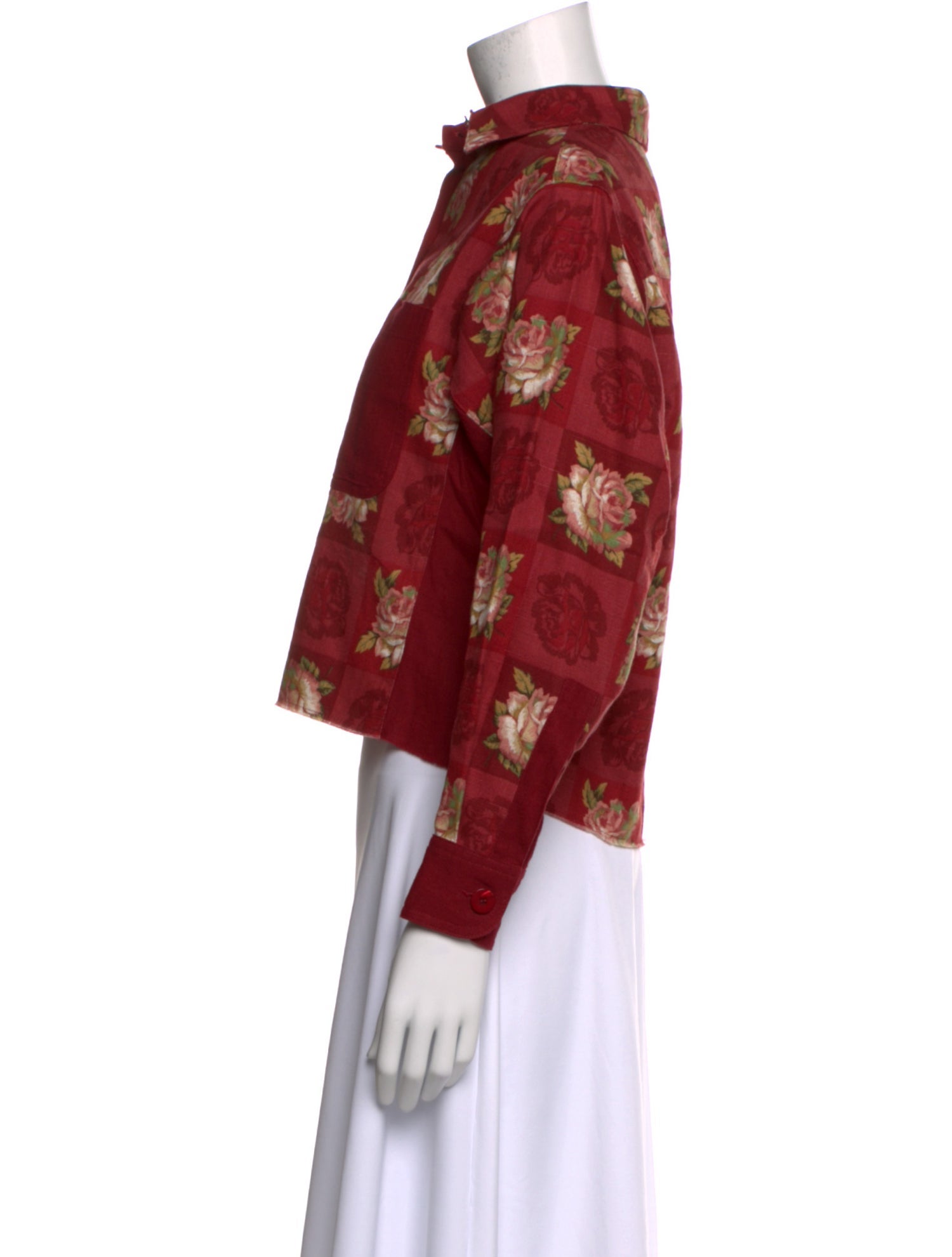 Jess Meany Floral Print Long Sleeve Button-Up Top