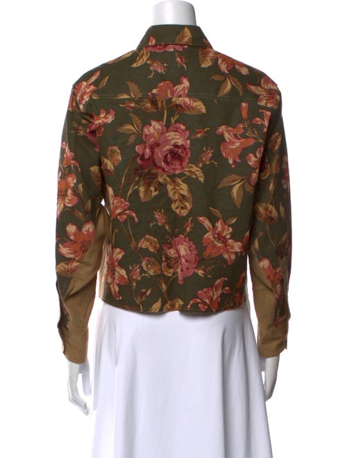 Jess Meany Floral Print Long Sleeve Button-Up Top