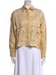 Jess Meany Lace Pattern Long Sleeve Button-Up Top