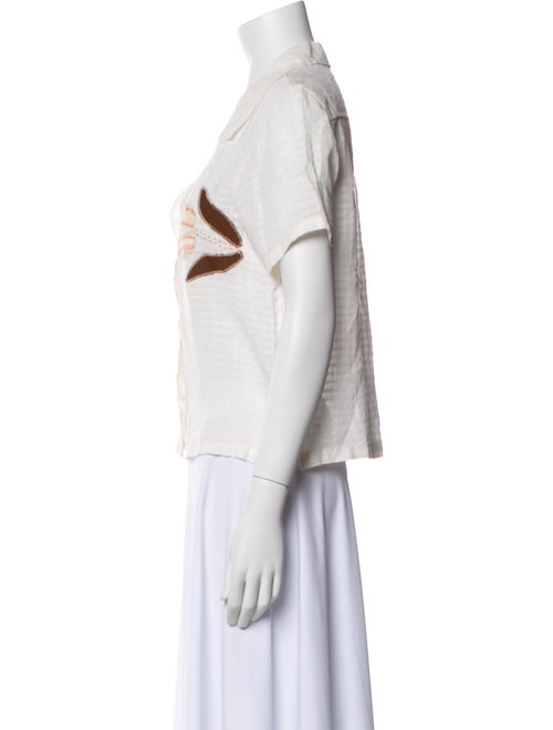 Jess Meany Printed Short Sleeve Button-Up Top