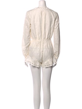 JETSET Lace Pattern V-Neck Romper