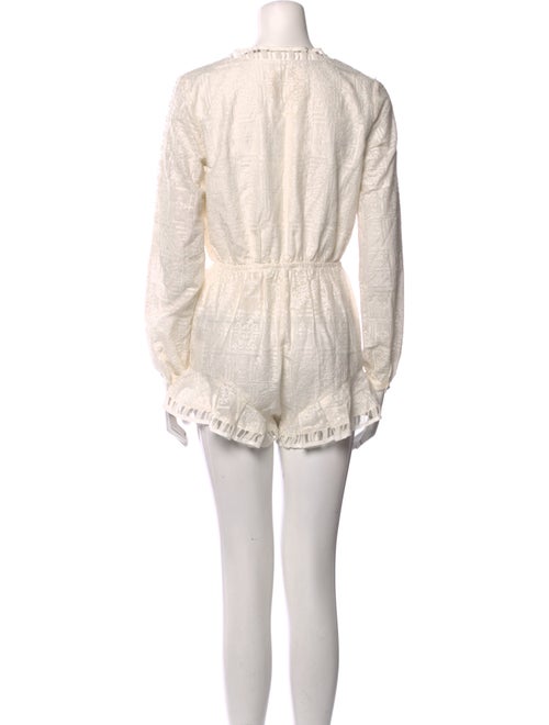 JETSET Lace Pattern V-Neck Romper