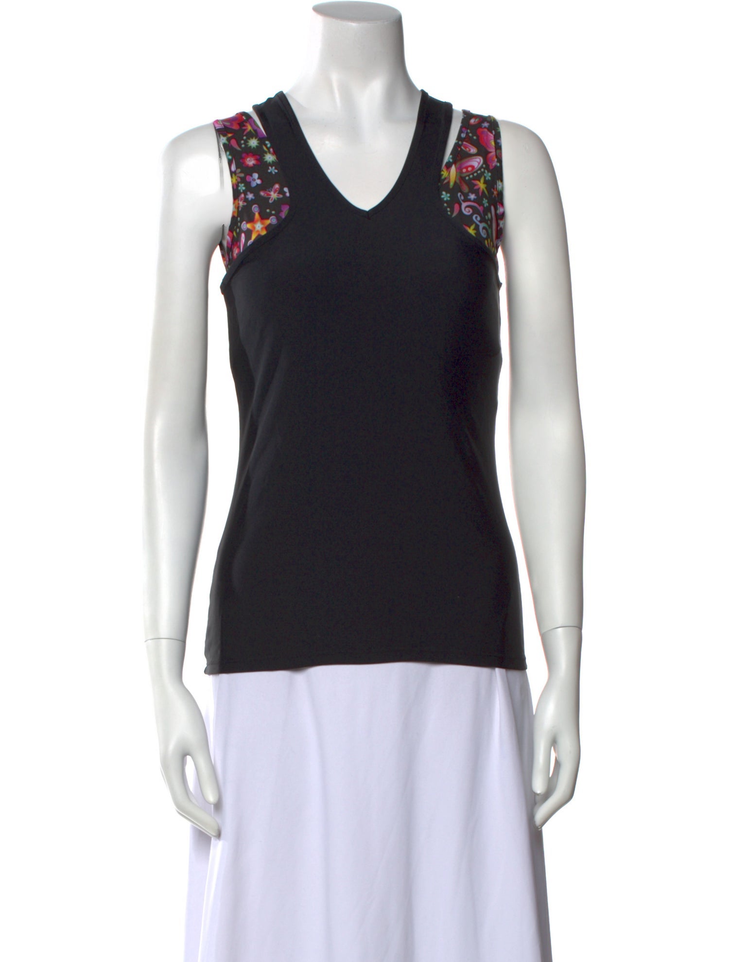 JETSET Graphic Print V-Neck Top