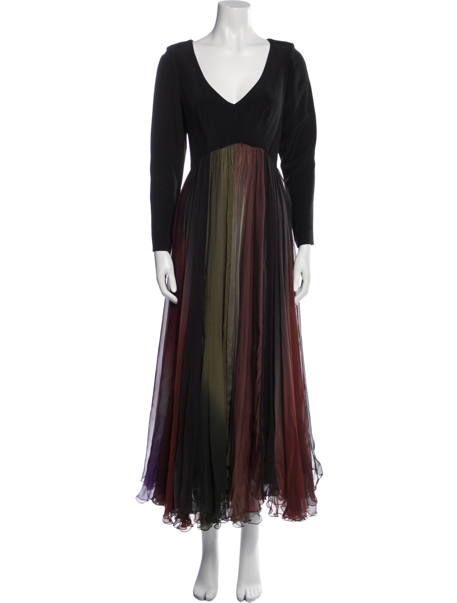 Jacques Fath Colorblock Pattern Long Dress