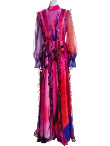 Jean Fares Couture Dresses Printed Long Dress M