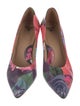 John Fluevog Leather Floral Print Pumps