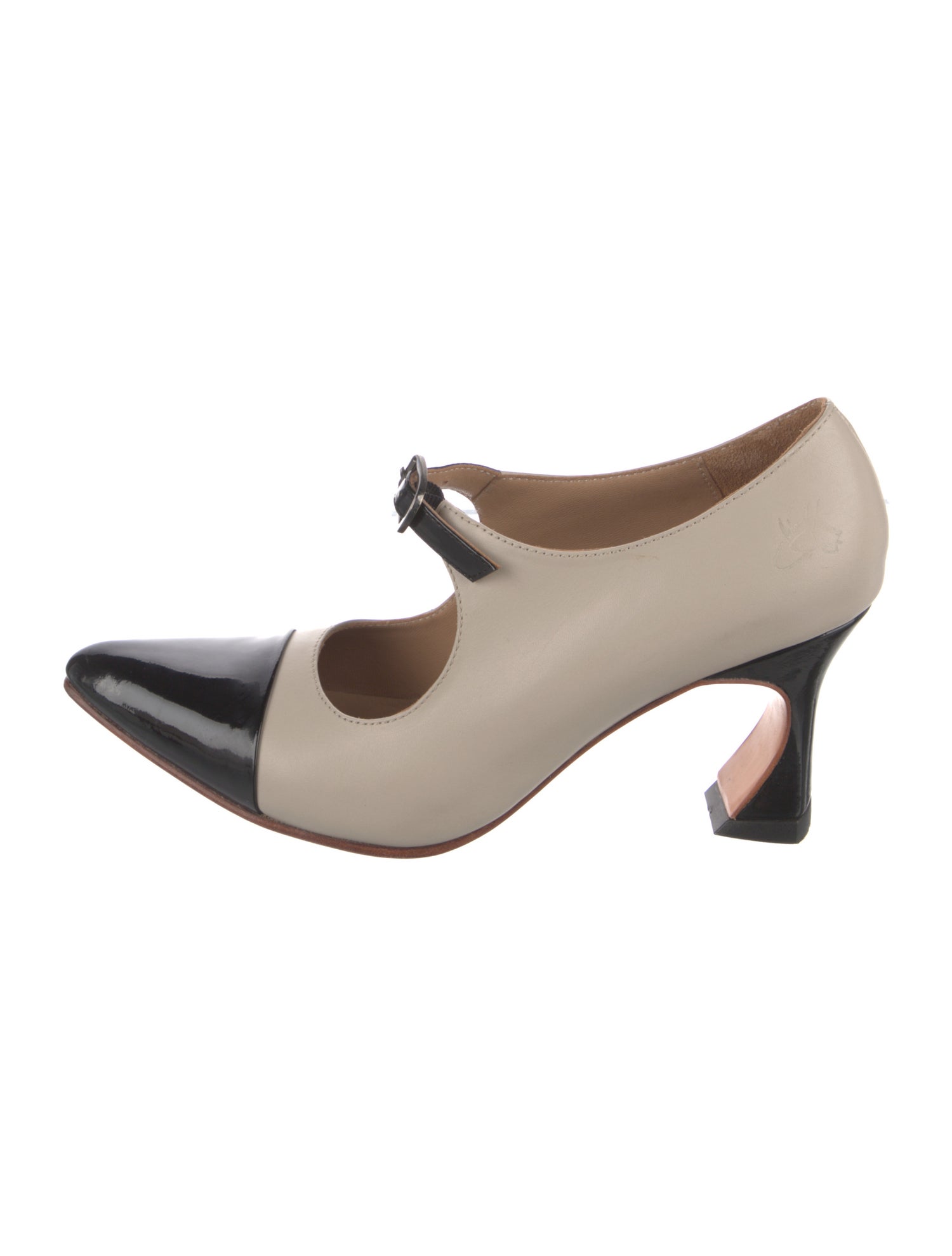 John Fluevog Leather Colorblock Pattern Pumps