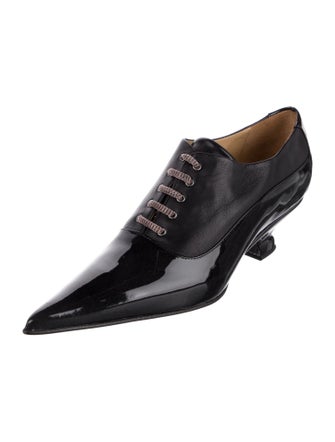 John Fluevog Patent Leather Glitter Accents Oxfords