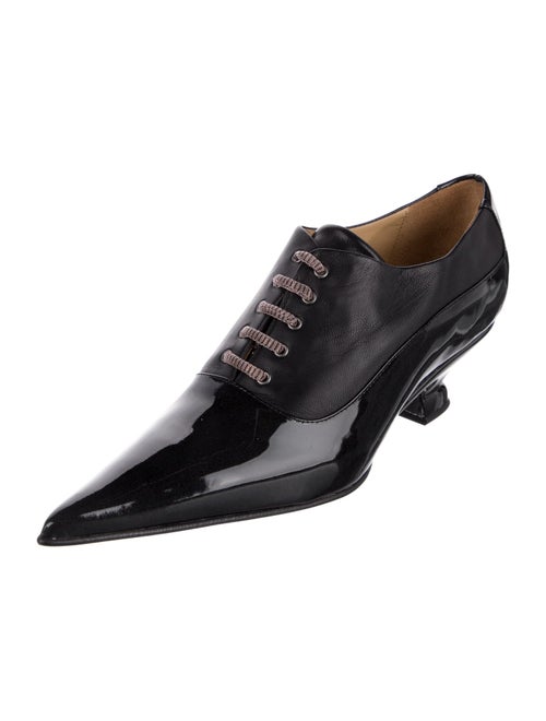 John Fluevog Patent Leather Glitter Accents Oxfords