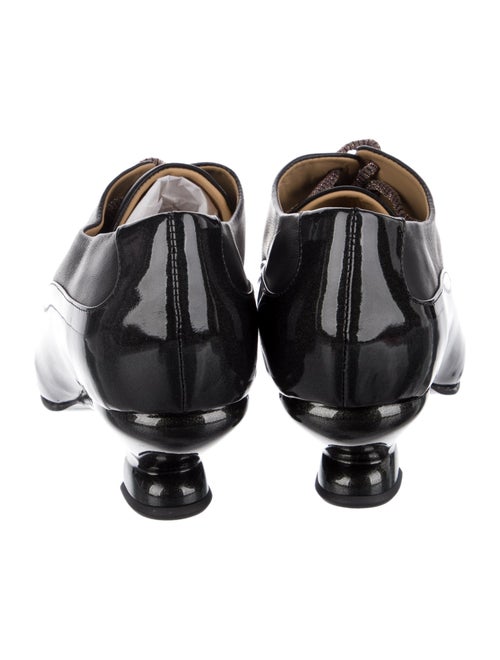 John Fluevog Patent Leather Glitter Accents Oxfords
