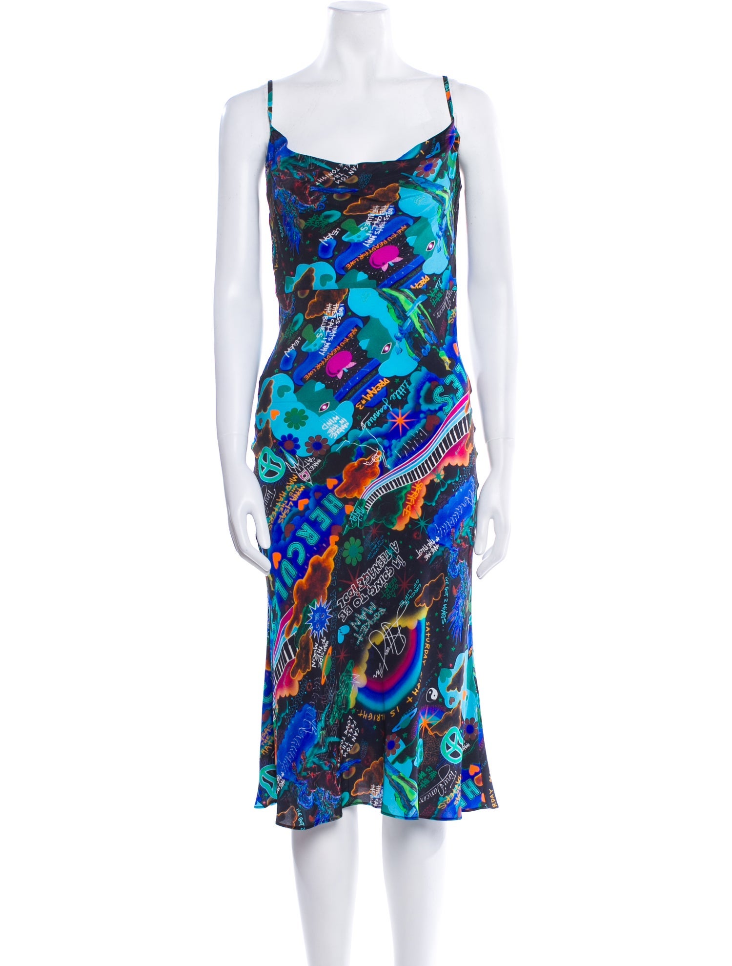 Elton John for Realisation Silk Midi Length Dress