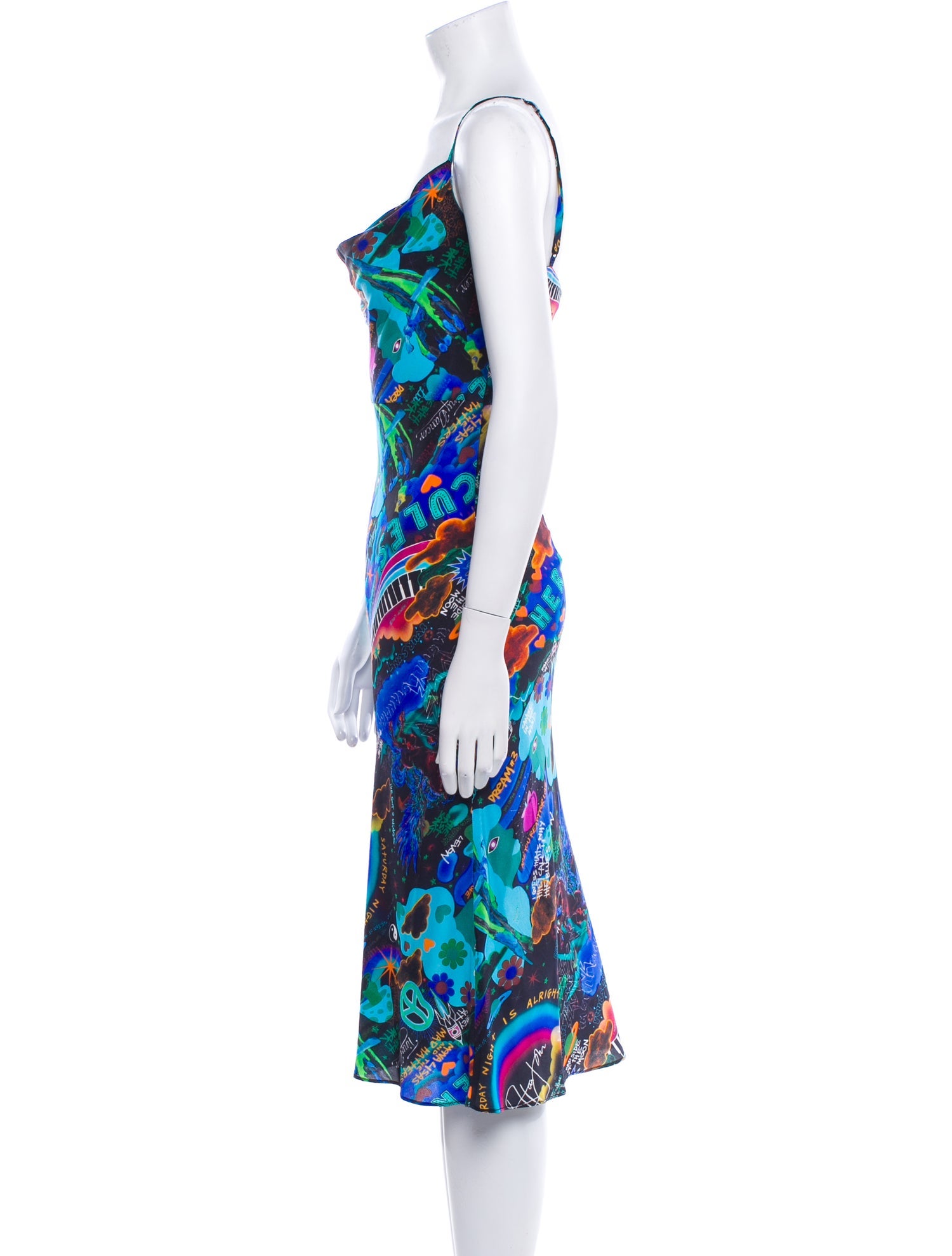 Elton John for Realisation Silk Midi Length Dress