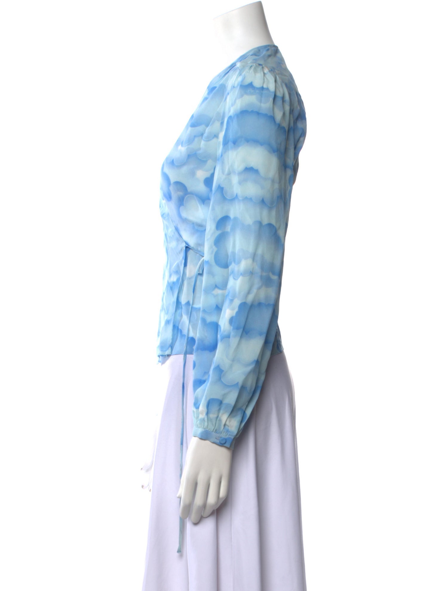 Elton John for Realisation Silk Tie-Dye Print Blouse