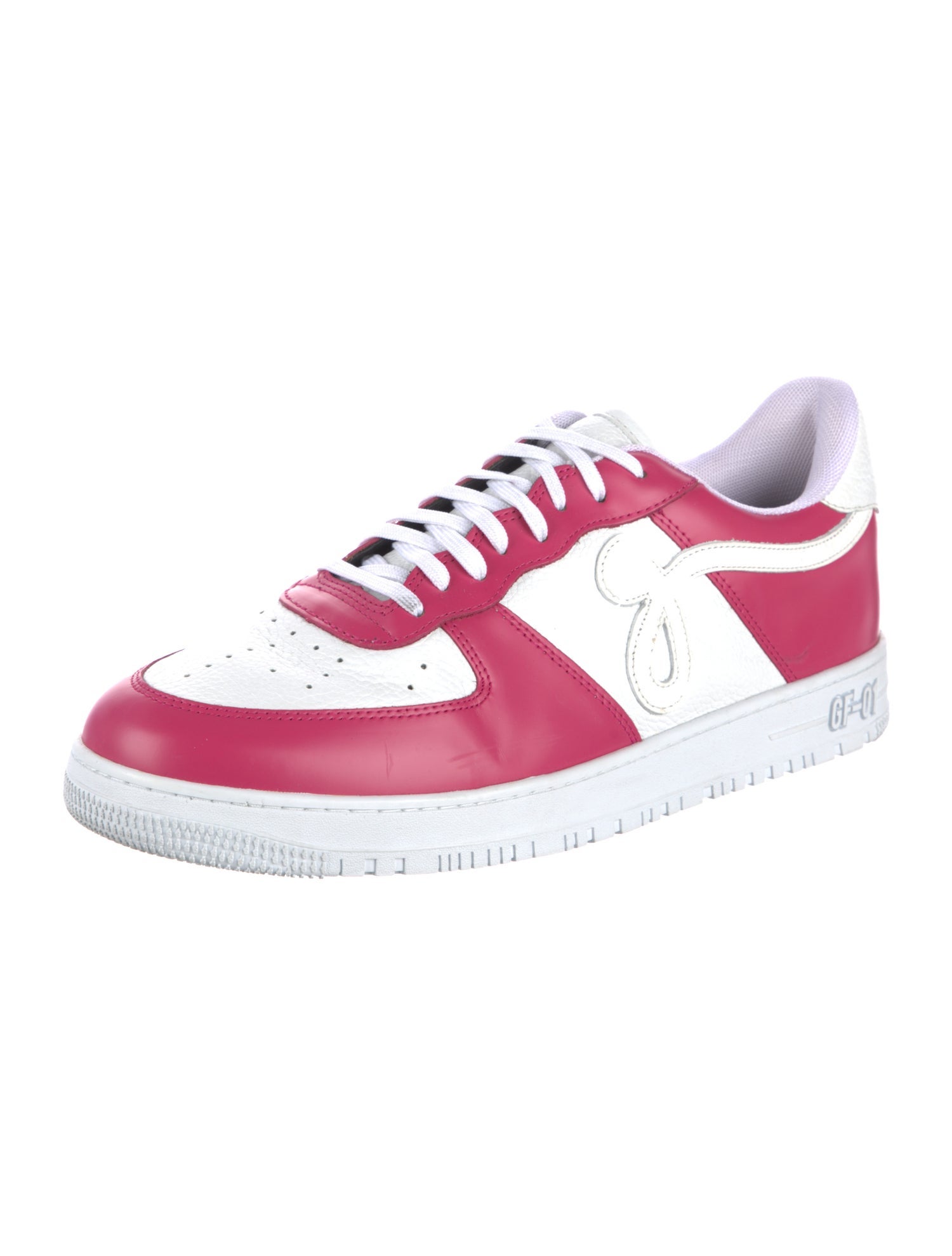 John Geiger Leather Colorblock Pattern Sneakers