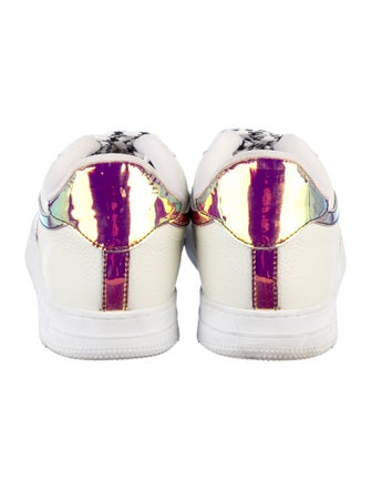 John Geiger Leather Animal Print Sneakers